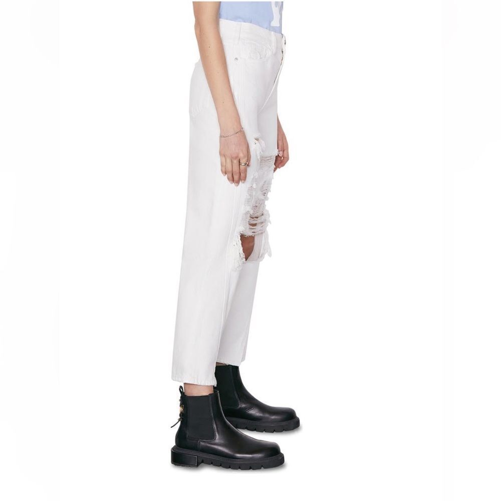 NWT FRAME‎ Le Jane Ripped Crop Flare Leg Jeans (Rumpled Blanc Destruct) - Picture 3 of 7